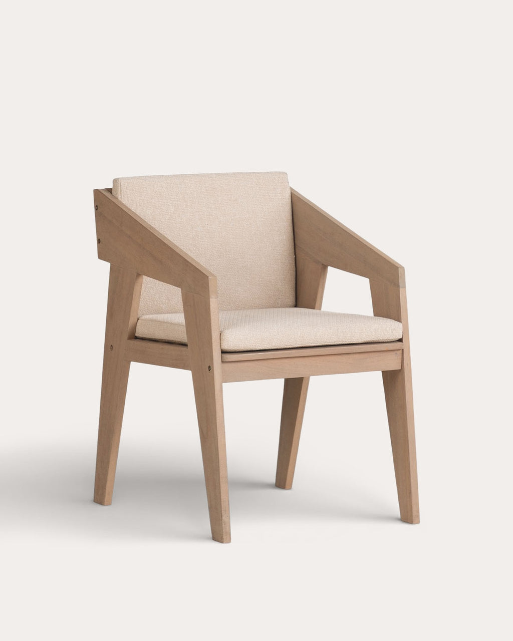 Tanon Acacia Wood Dining Chair with Armrests