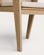 Tanon Acacia Wood Dining Chair with Armrests