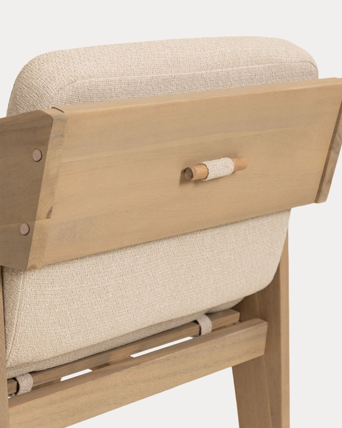 Tanon Acacia Wood Dining Chair with Armrests