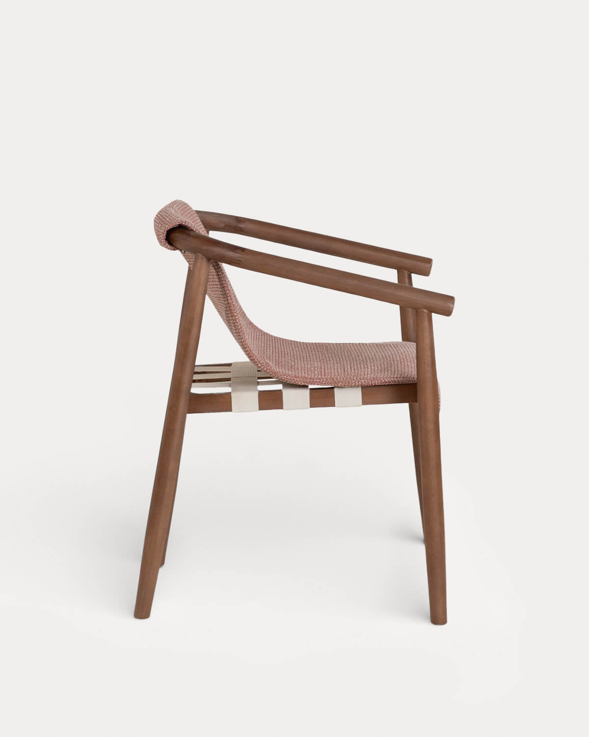 Dining room chair in eucalyptus wood and Clhoti fabric
