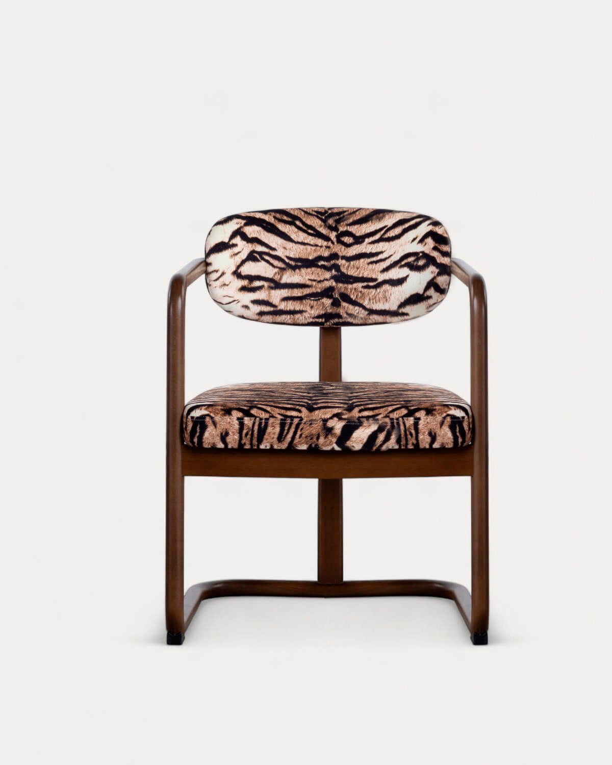 Dining room chair in rubber wood and Vitier fabric