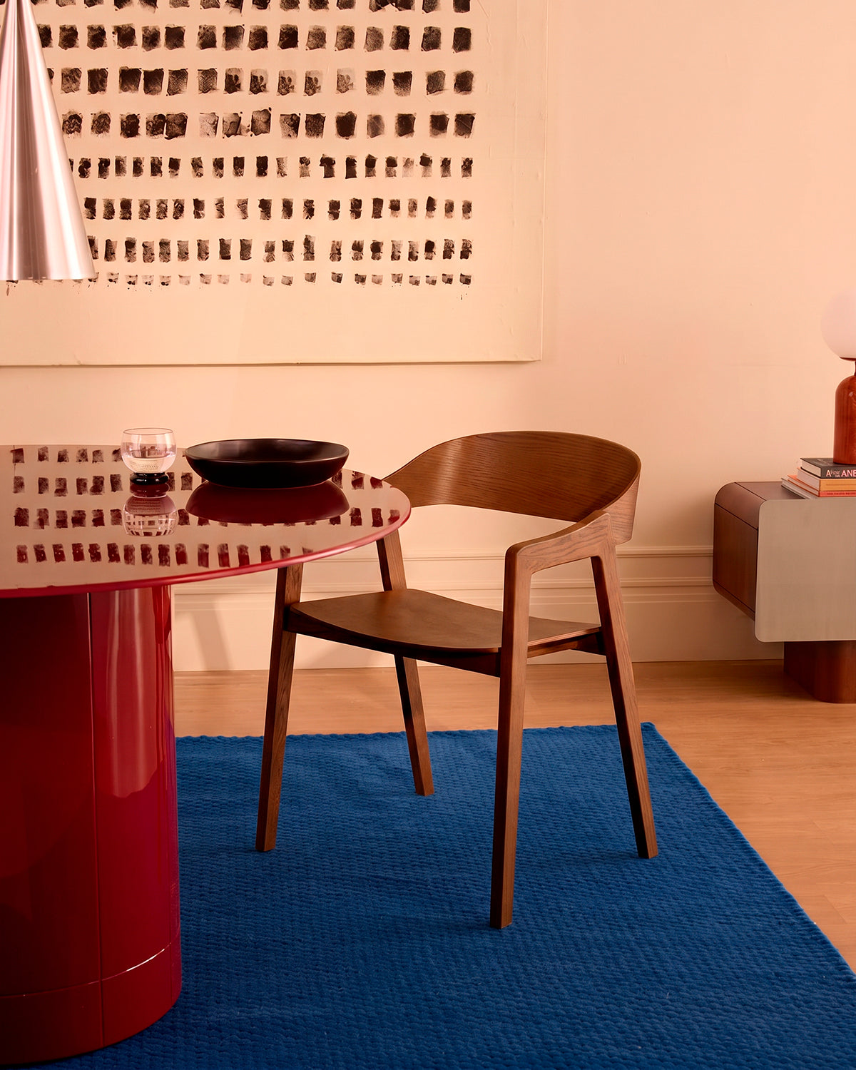Oak wood dining chair with armrests Laly