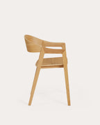 Oak wood dining chair with armrests Laly
