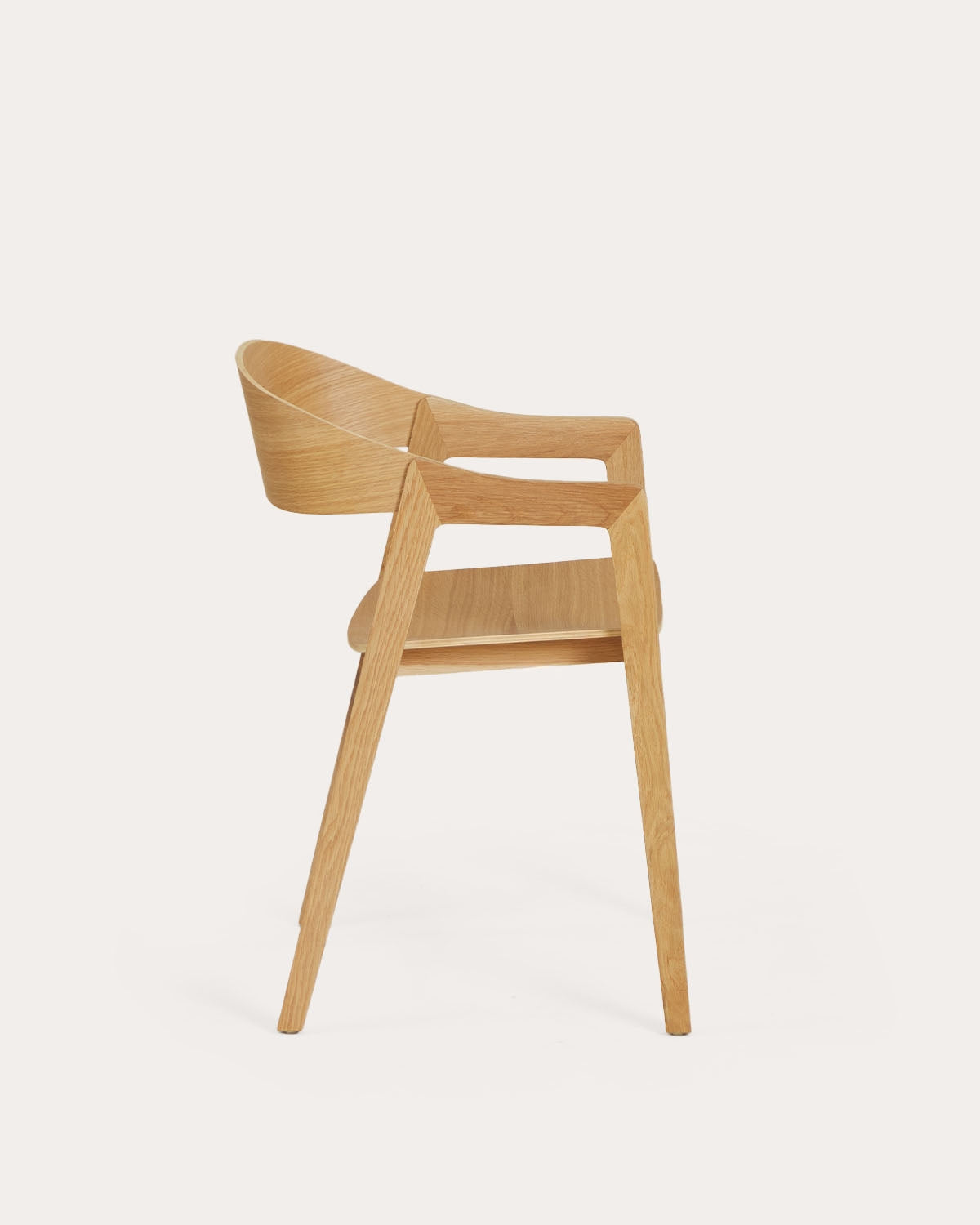 Oak wood dining chair with armrests Laly