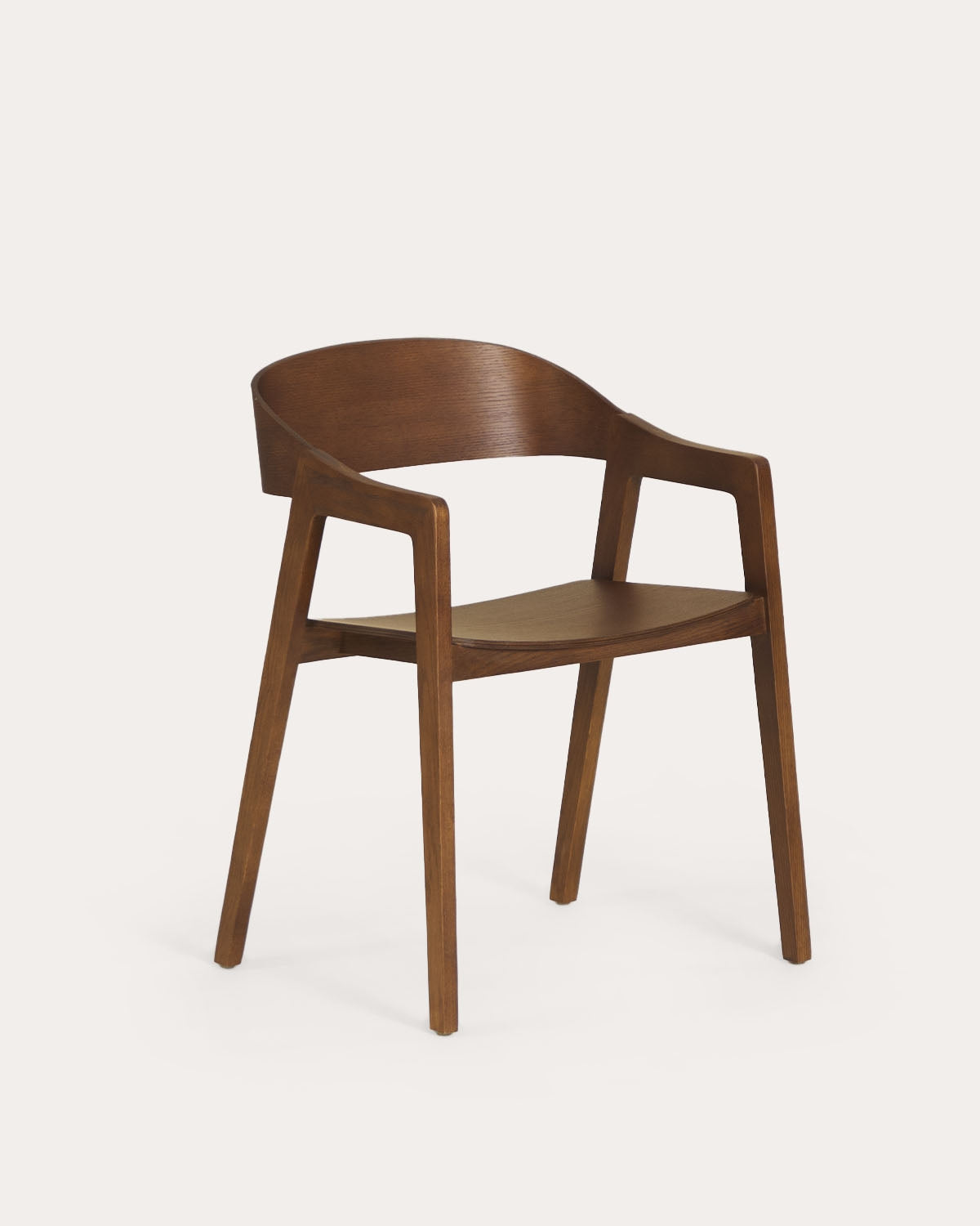 Oak wood dining chair with armrests Laly