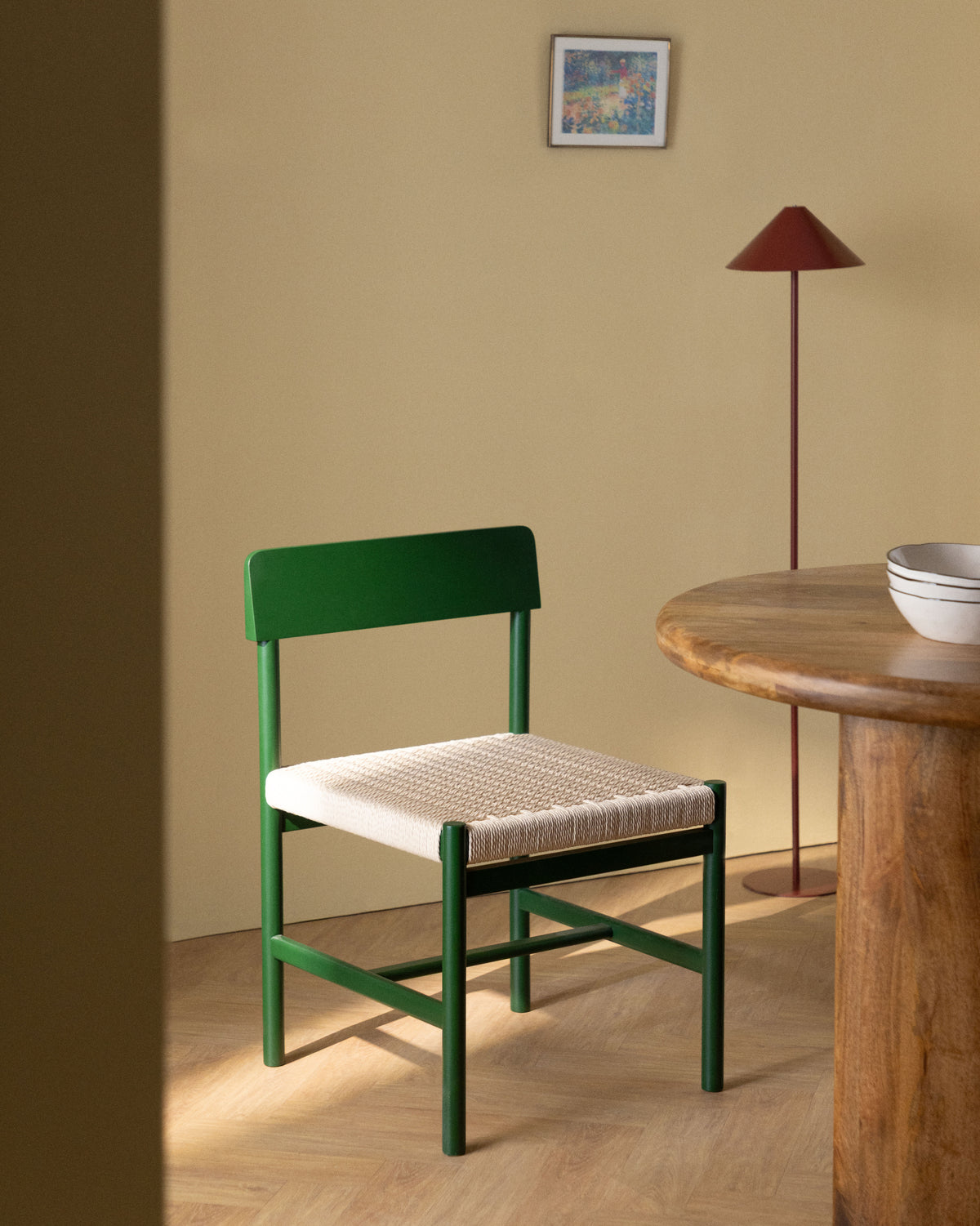 Paula wood and rattan dining chair