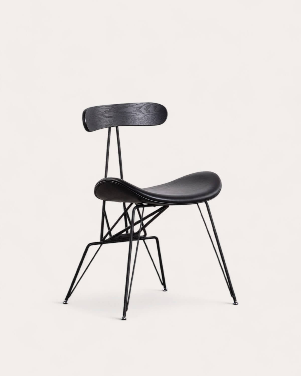 Brunela Faux Leather and Wood Dining Chair