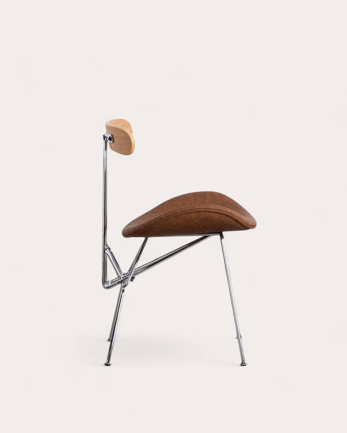 Brunela Faux Leather and Wood Dining Chair