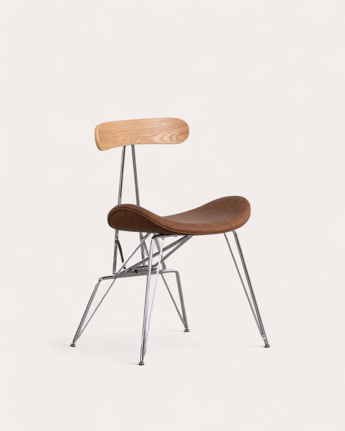Brunela Faux Leather and Wood Dining Chair
