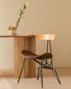 Brunela Faux Leather and Wood Dining Chair