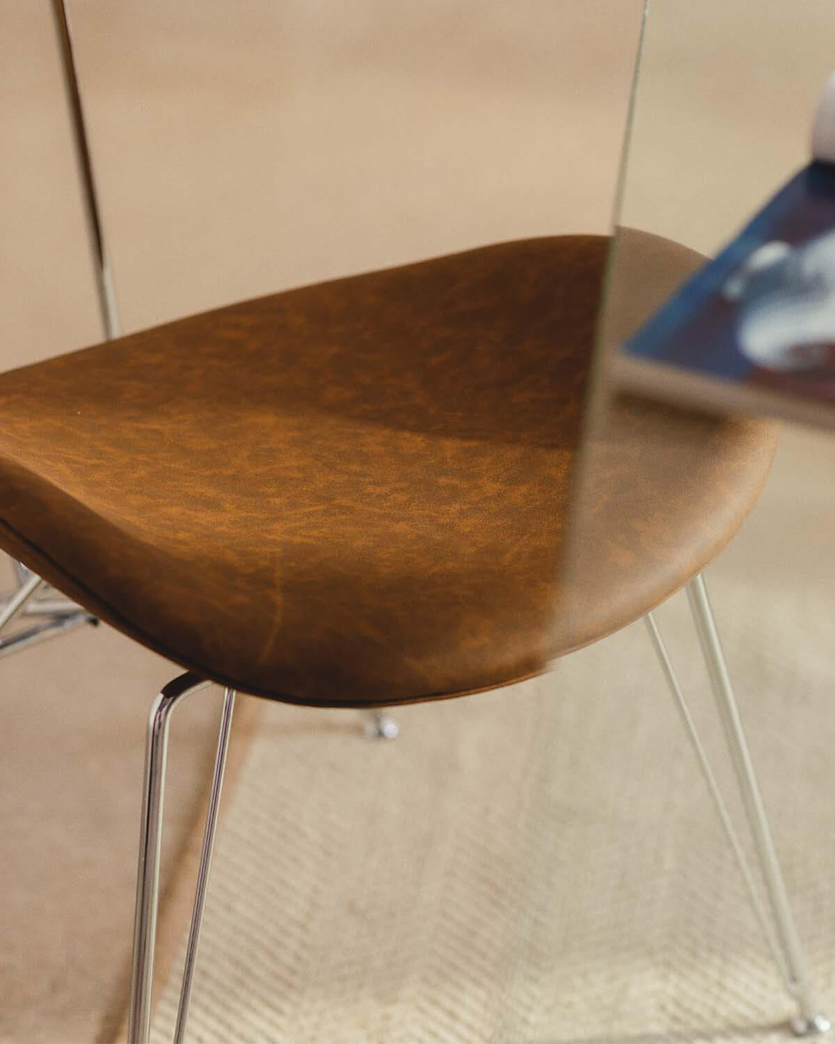 Brunela Faux Leather and Wood Dining Chair