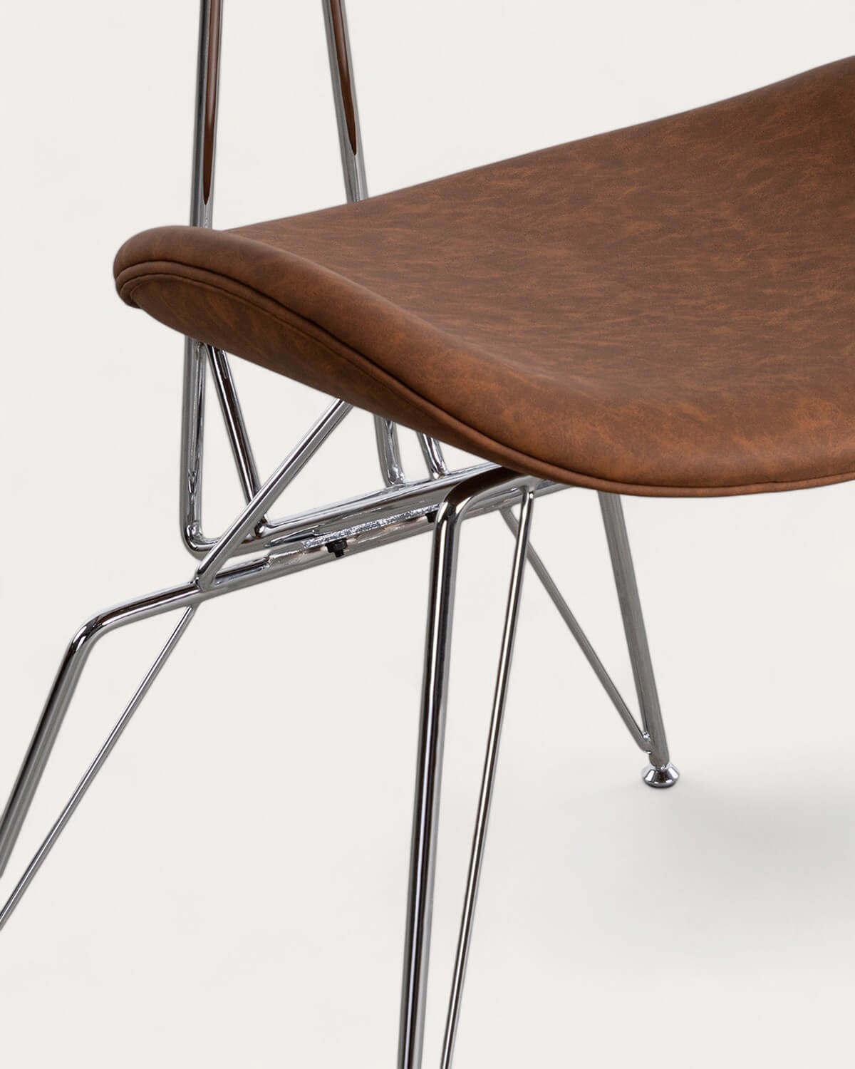 Brunela Faux Leather and Wood Dining Chair
