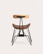 Brunela Faux Leather and Wood Dining Chair