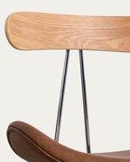 Brunela Faux Leather and Wood Dining Chair