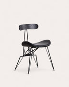 Brunela Faux Leather and Wood Dining Chair