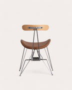 Brunela Faux Leather and Wood Dining Chair