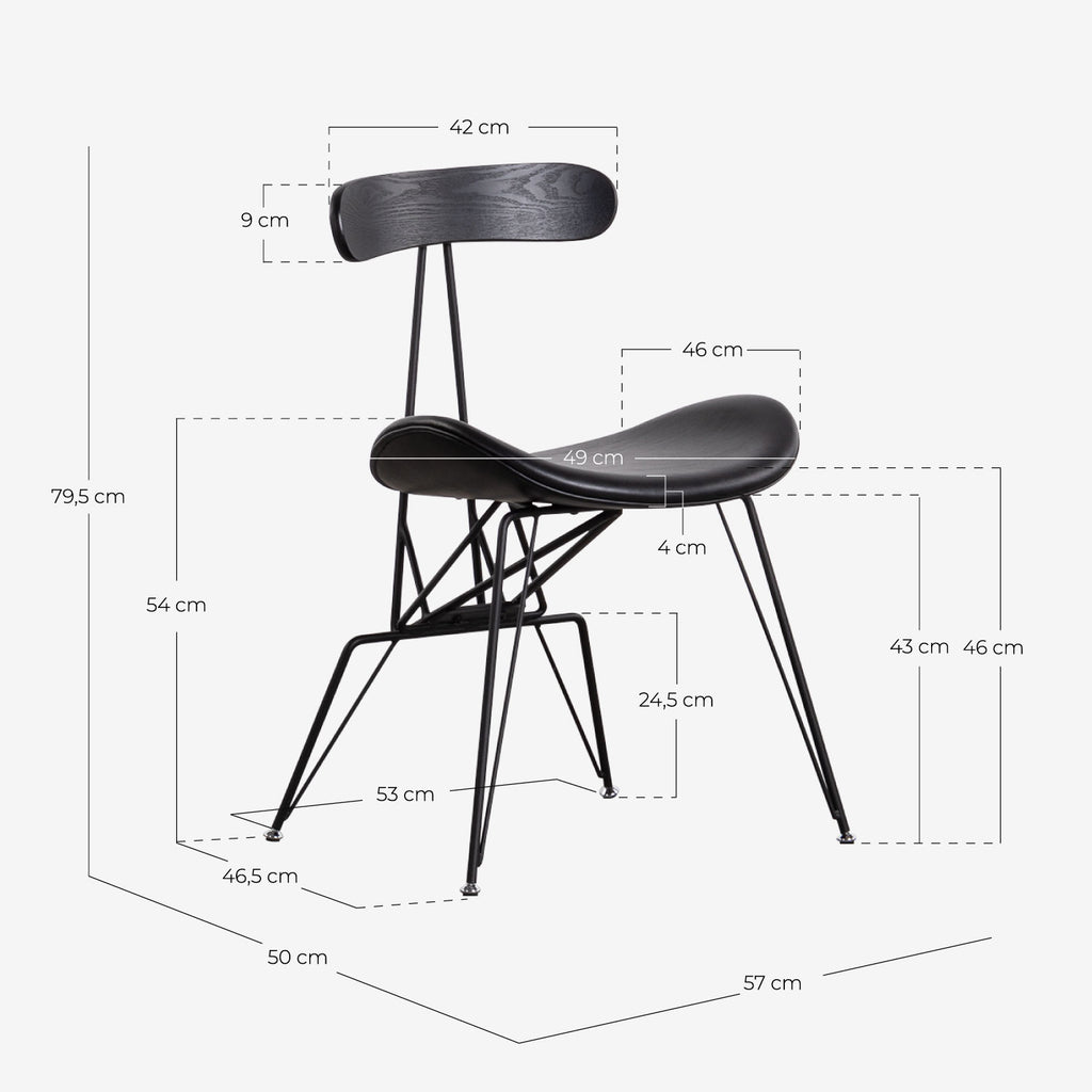Brunela Faux Leather and Wood Dining Chair
