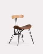 Brunela Faux Leather and Wood Dining Chair