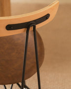 Brunela Faux Leather and Wood Dining Chair