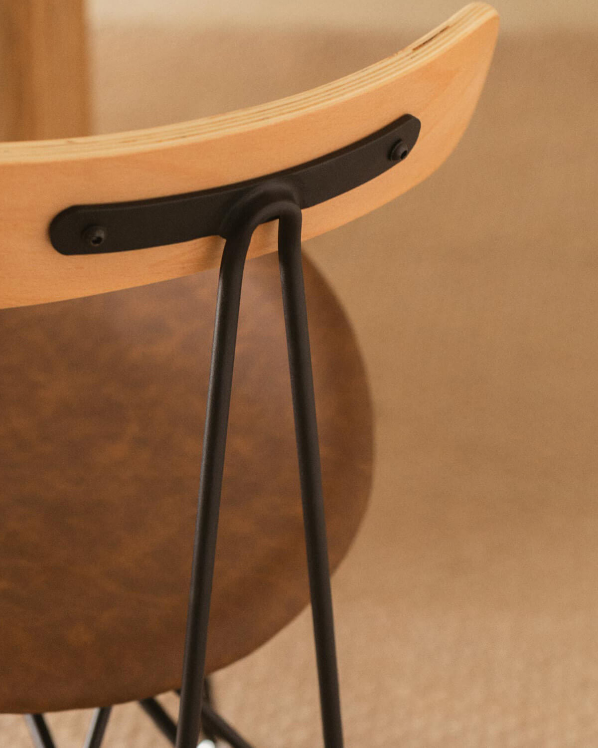Brunela Faux Leather and Wood Dining Chair
