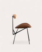 Brunela Faux Leather and Wood Dining Chair