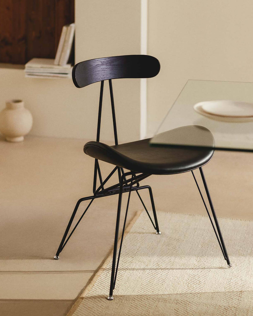 Brunela Faux Leather and Wood Dining Chair