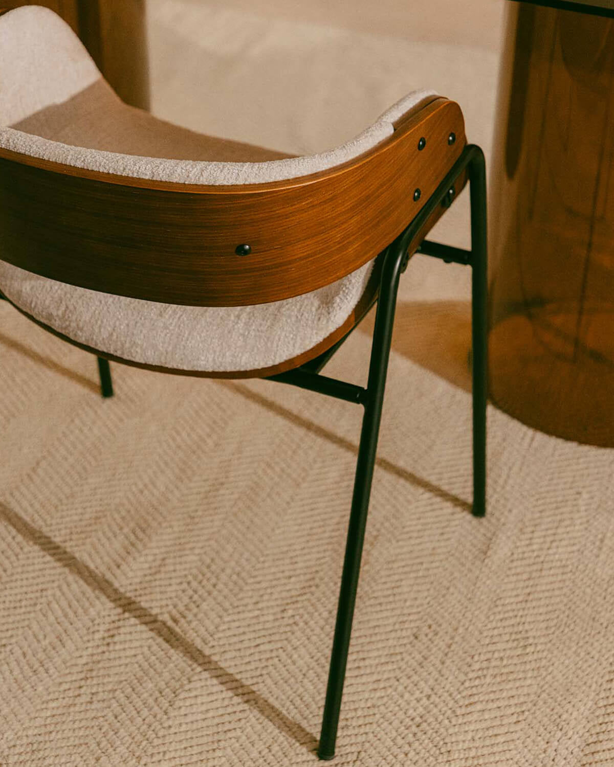 Berlin wood and fabric dining chair
