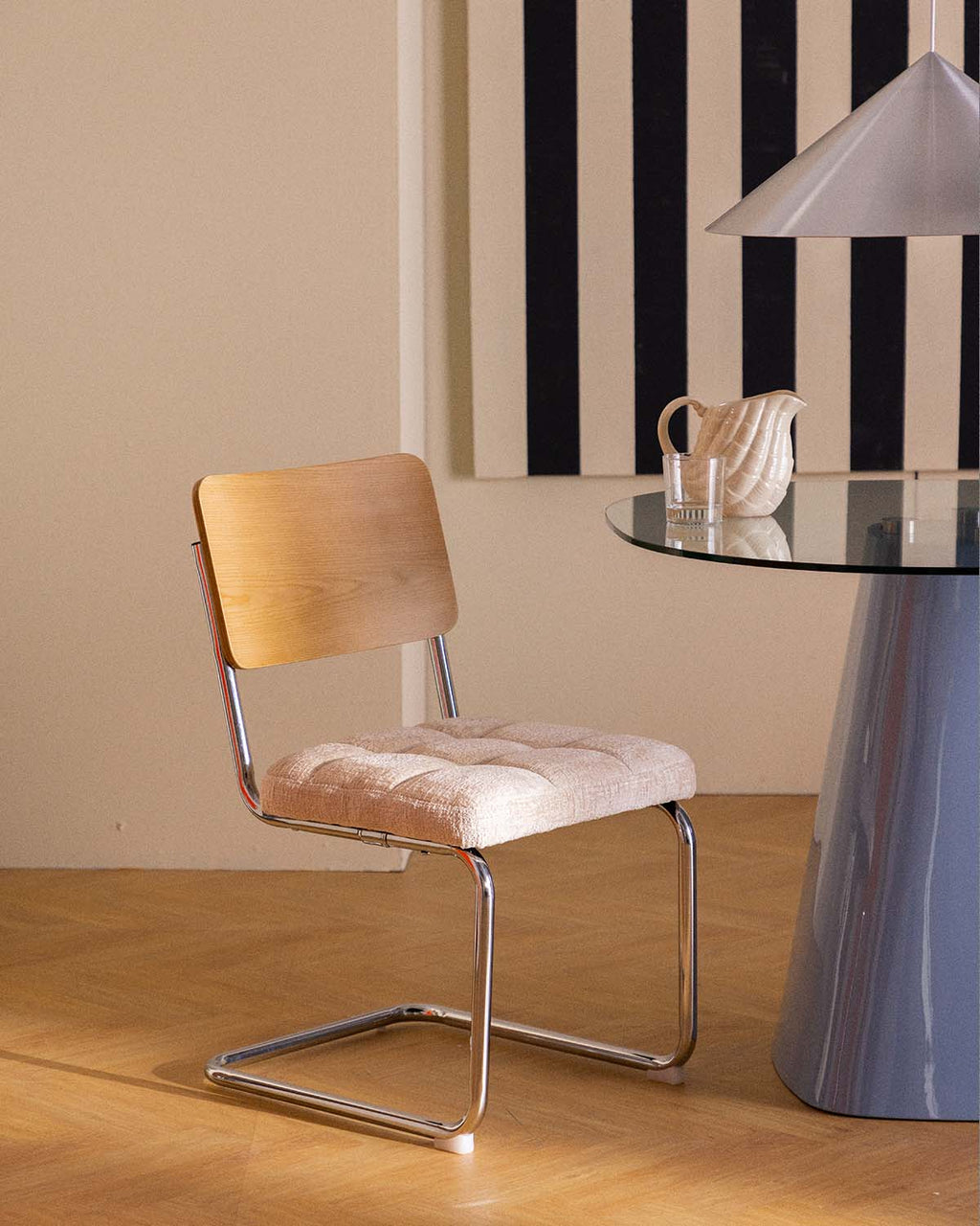 Cuba wood and fabric dining chair