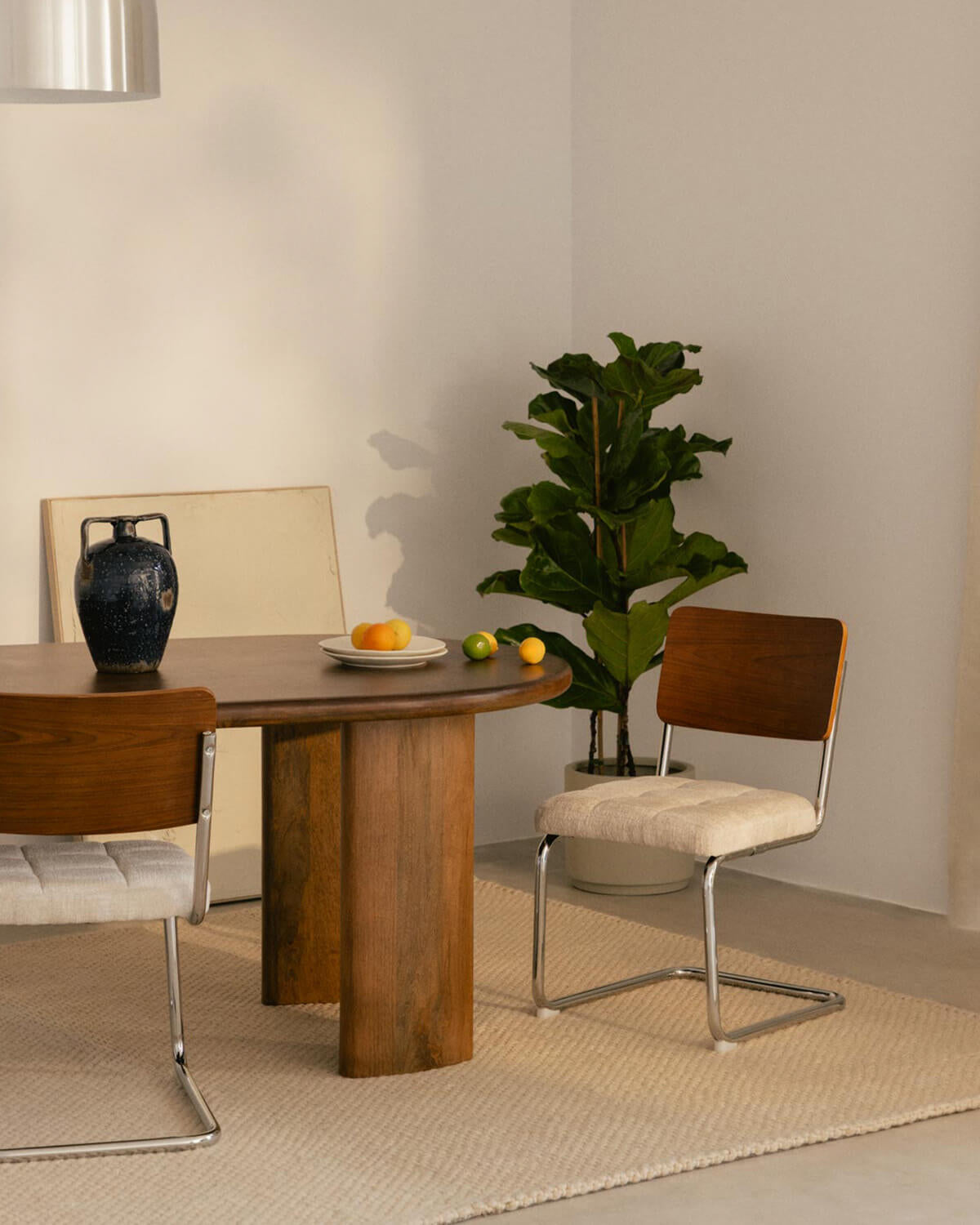 Cuba wood and fabric dining chair