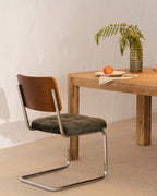 Cuba wood and fabric dining chair