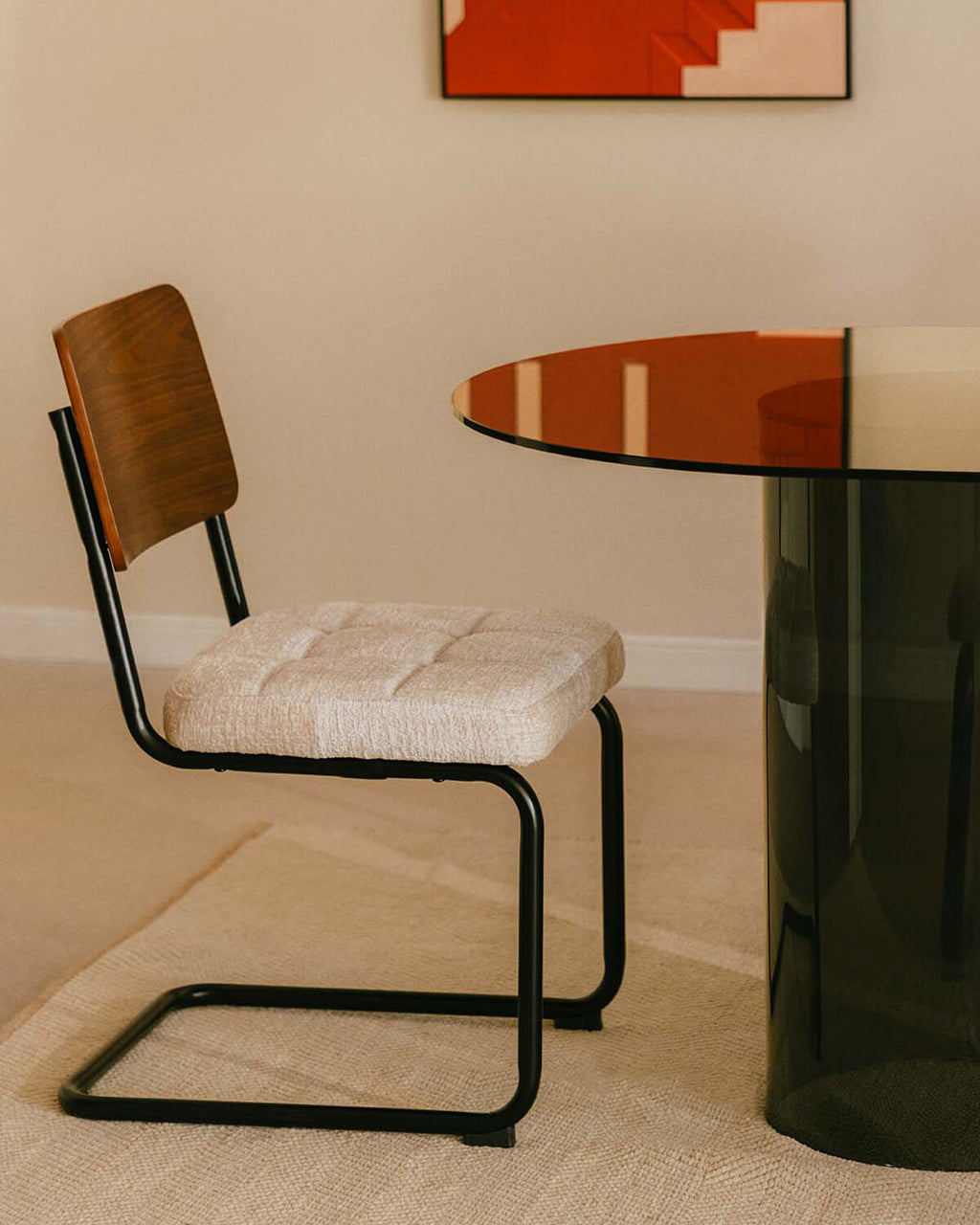 Cuba wood and fabric dining chair