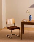 Cuba wood and fabric dining chair