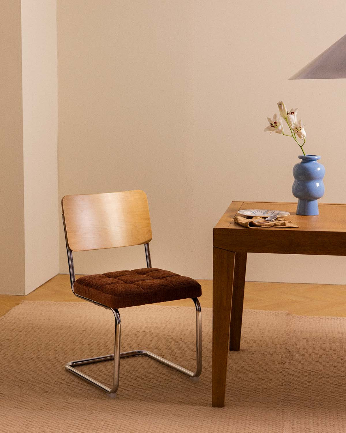 Cuba wood and fabric dining chair