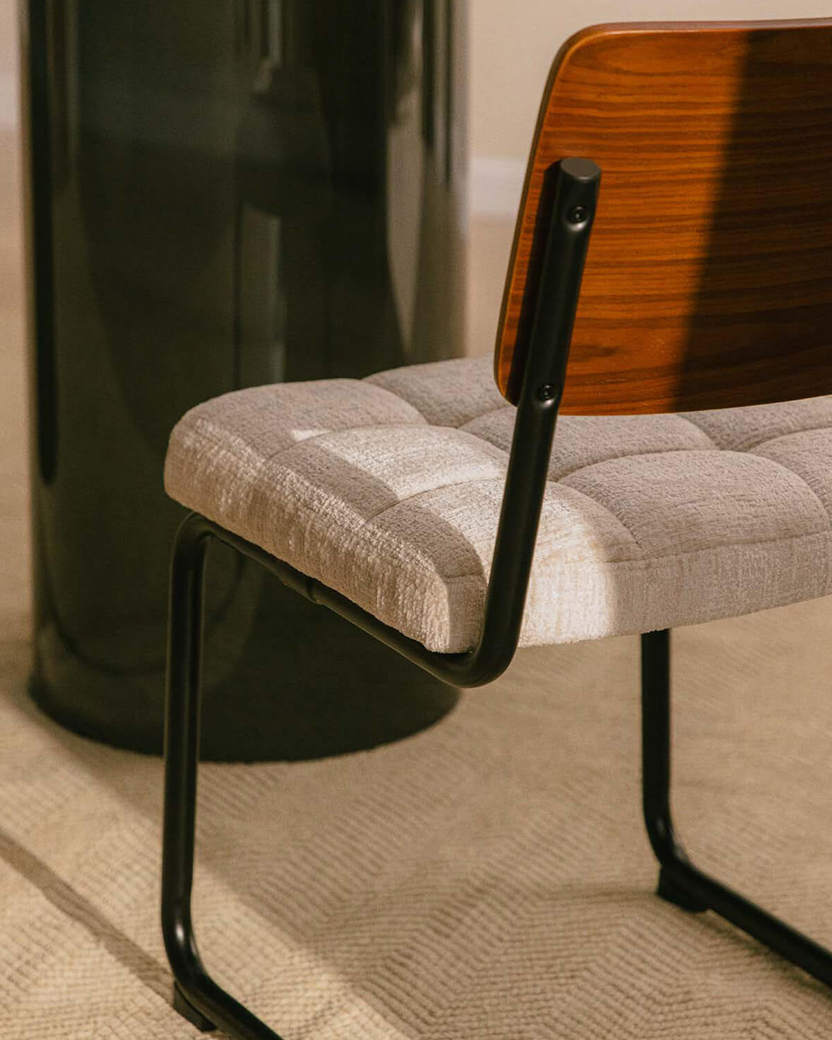 Cuba wood and fabric dining chair