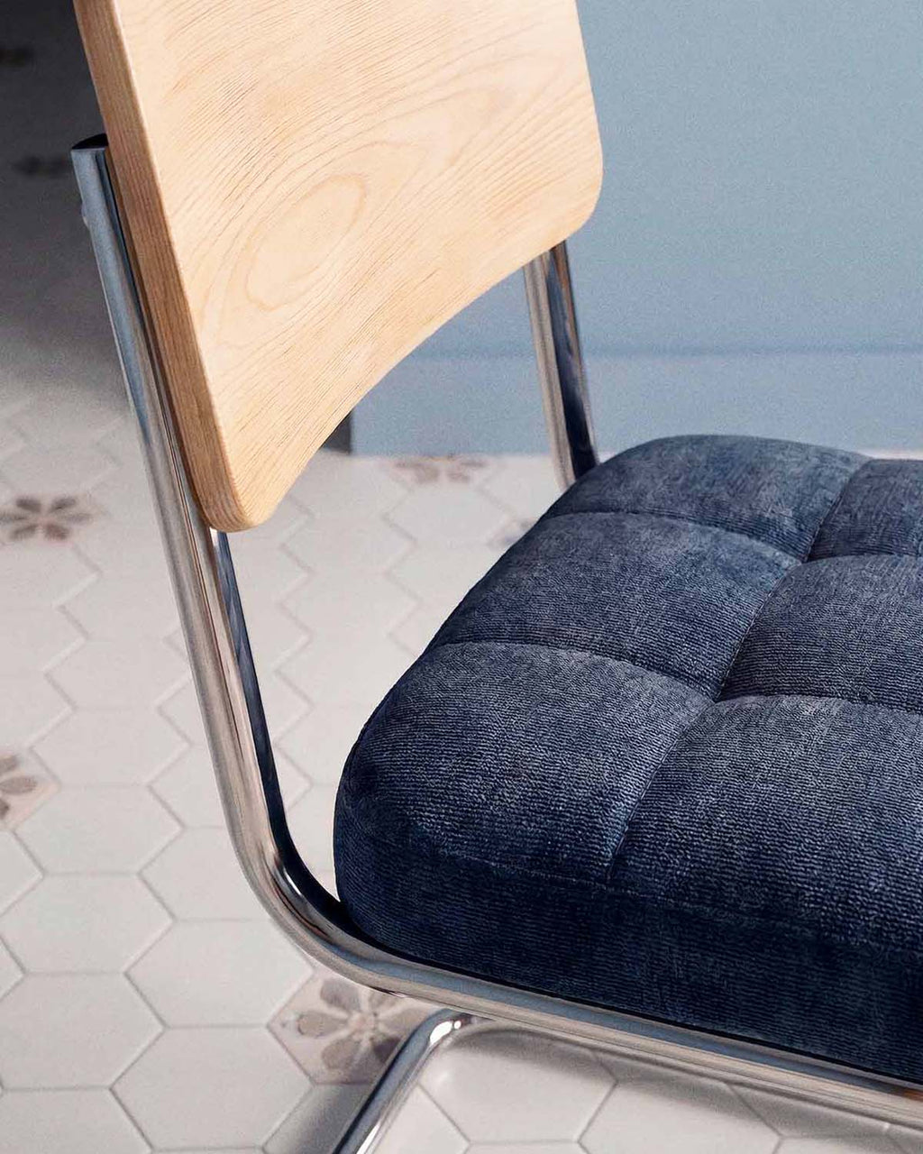 Cuba wood and fabric dining chair