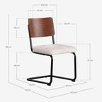 Cuba wood and fabric dining chair