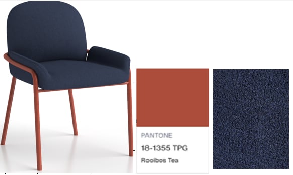 Aragon metal and fabric dining chair