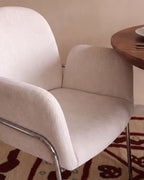 Aragon metal and fabric dining chair