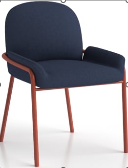 Aragon metal and fabric dining chair