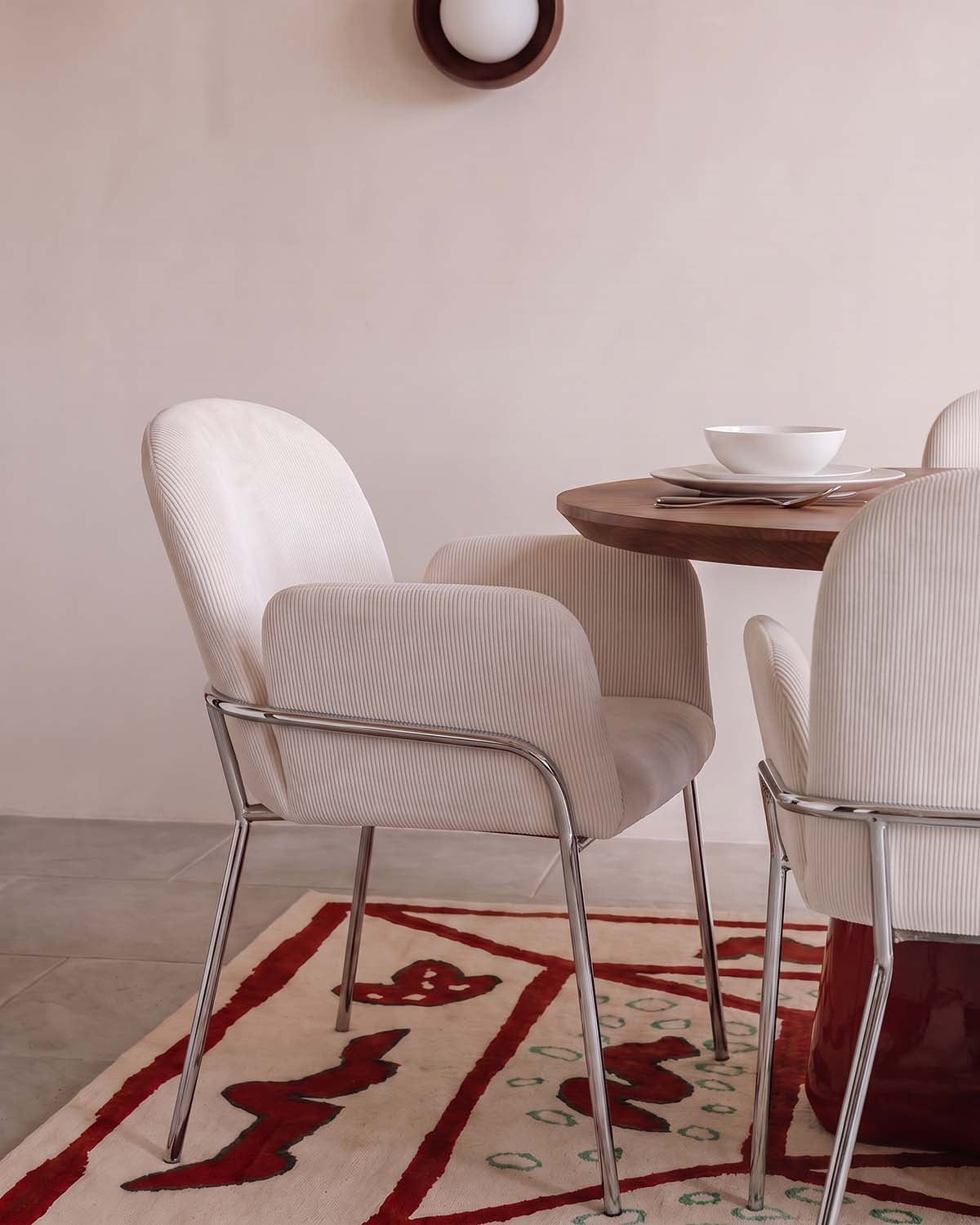 Aragon metal and fabric dining chair