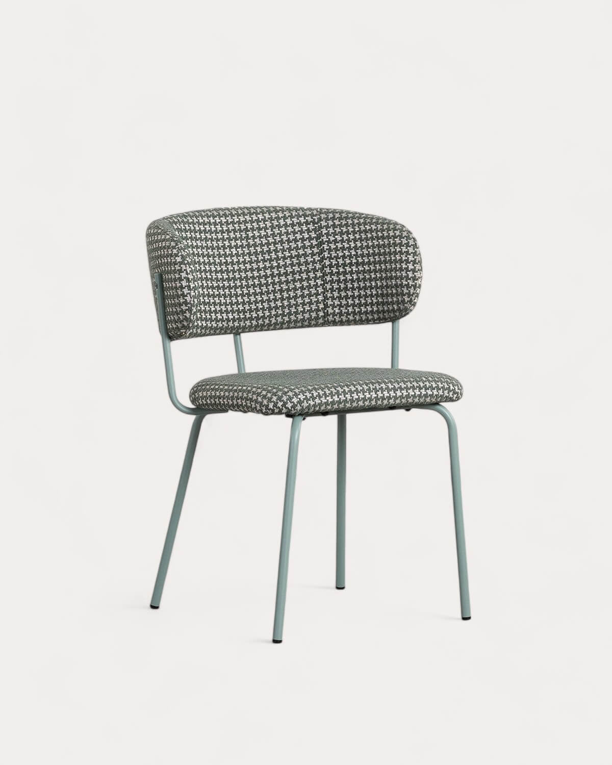 Bonse Metal and Printed Fabric Dining Chair