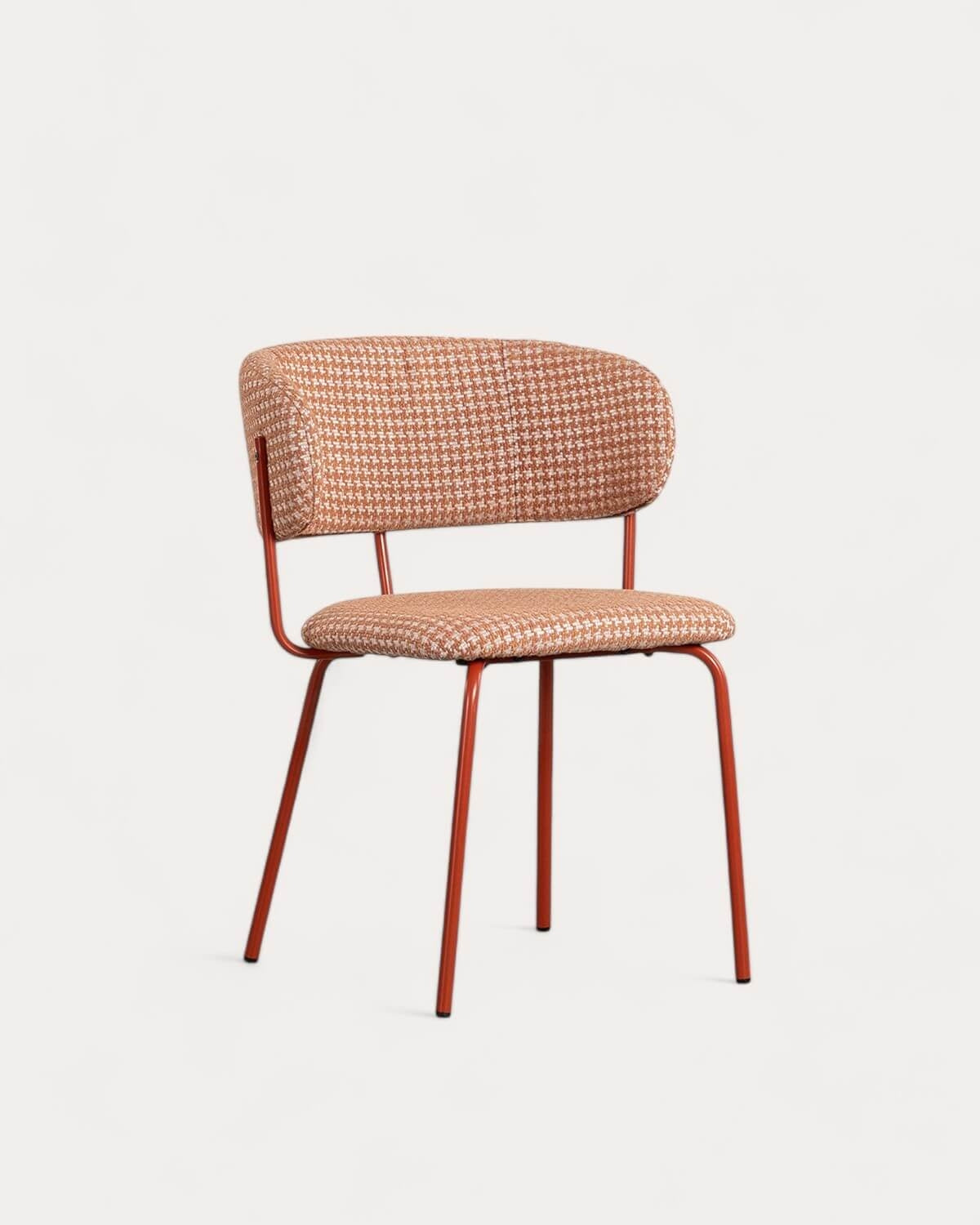 Bonse Metal and Printed Fabric Dining Chair