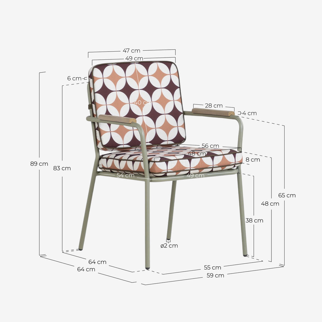 Edimbra metal and fabric dining chair