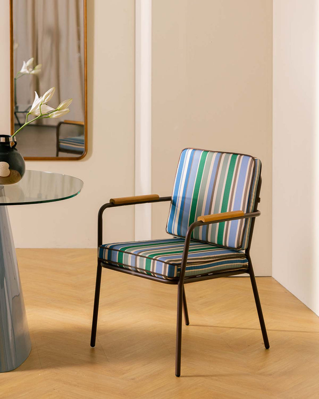 Edimbra metal and fabric dining chair
