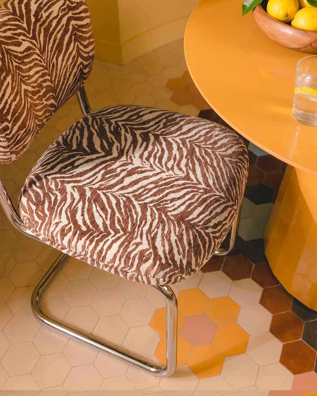 Jaena Metal and Fabric Dining Chair