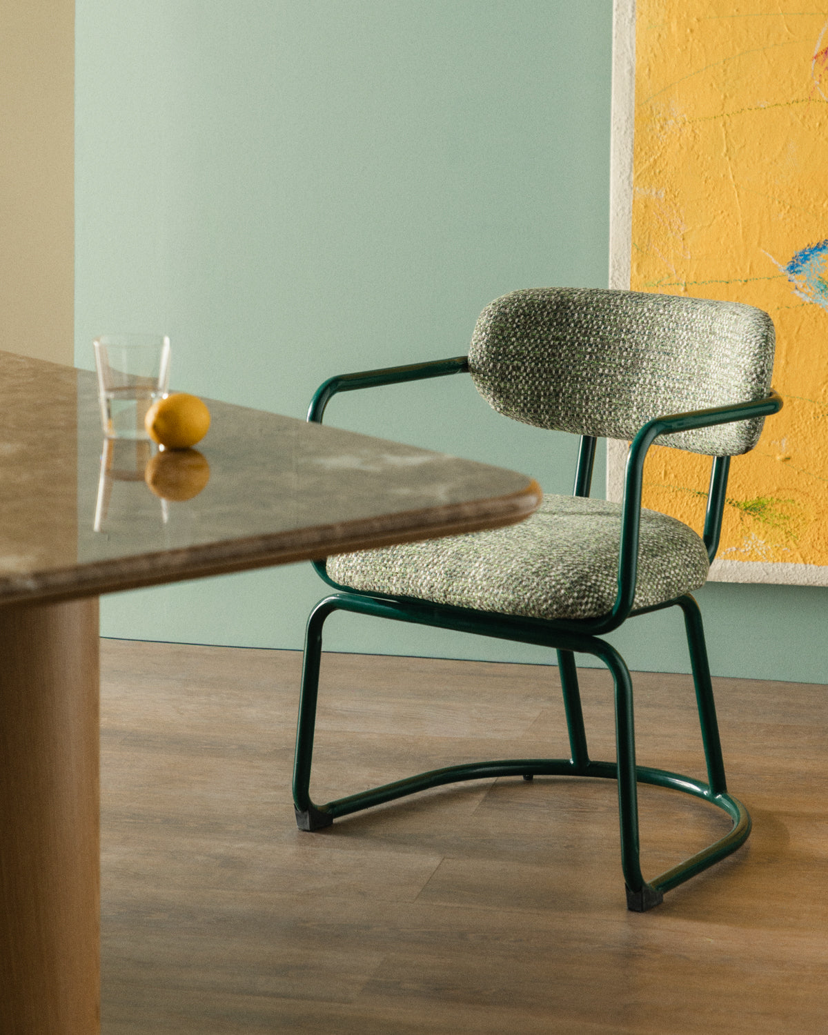 Yeray Metal and Fabric Dining Chair