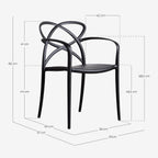 Polypropylene Dining Chair with Armrests Cielo