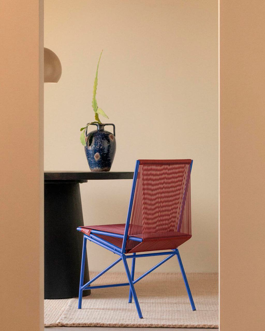 Amur Colors Synthetic Rattan and Metal Dining Chair