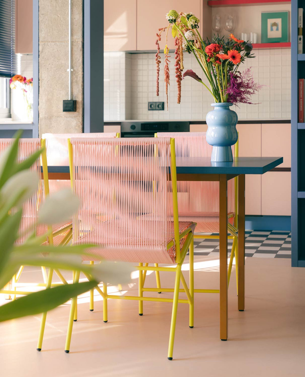 Amur Colors Synthetic Rattan and Metal Dining Chair