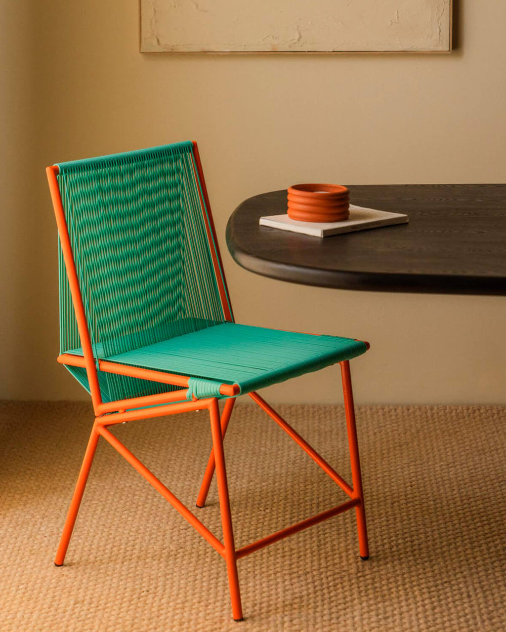 Amur Colors Synthetic Rattan and Metal Dining Chair